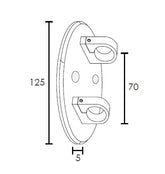 MOD 50 - ROUND WALL BRACKET 316 STAINLESS STEEL